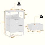 White End Table with USB Ports and Storage