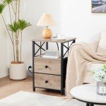 Modern Night Stand Set with Charging Station
