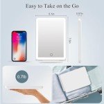Portable LED Makeup Mirror with Touch Screen