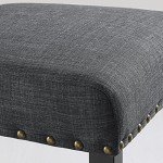 Gray Fabric Dining Chairs with Nailhead Trim - Set of 2