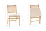 Beige Rattan Cane Folding Dining Side Chair