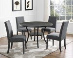Gray Fabric Dining Chairs with Nailhead Trim - Set of 2