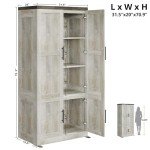 Large Farmhouse Wardrobe with Hanging Rod and Shelves