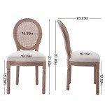 Set of 4 French Country Rattan Dining Chairs