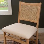 Beige Rattan Cane Folding Dining Side Chair