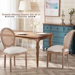 Set of 4 French Country Rattan Dining Chairs