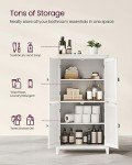 VASAGLE White Bathroom Floor Storage Cabinet