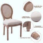 Set of 4 French Country Rattan Dining Chairs