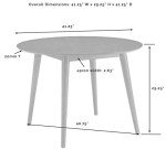 Landon Mid-Century Modern Round Wood Dining Table