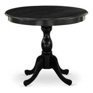 Antique Round Wooden Dining Table with Pedestal Base