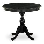 Antique Round Wooden Dining Table with Pedestal Base