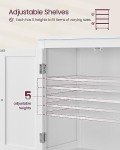 VASAGLE White Bathroom Floor Storage Cabinet