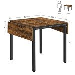 VASAGLE Extendable Folding Dining Table for Small Spaces