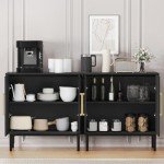 Stylish Black Storage Cabinet with Doors