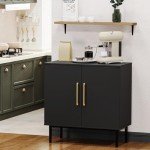 Stylish Black Storage Cabinet with Doors