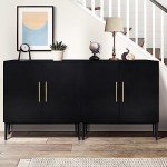 Stylish Black Storage Cabinet with Doors