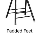 Set of 2 Backless Bar Stools – 24-Inch Black