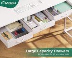 53-Inch L-Shaped Desk with Power Outlets - White