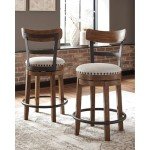 Rustic Farmhouse Counter Height Swivel Bar Stool