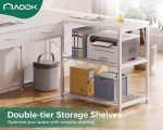 53-Inch L-Shaped Desk with Power Outlets - White