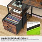 TOPSKY Rustic Brown Compact Computer Desk with Storage