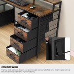 TOPSKY Rustic Brown Compact Computer Desk with Storage