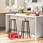 Rustic Brown Bar Stool Set of 2