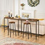 Rustic Brown Bar Stool Set of 2