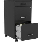 Black 3-Drawer Mobile File Cabinet by LYS SOHO