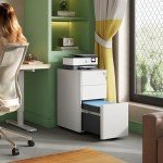 DEVAISE Slim Vertical File Cabinet with 3 Drawers