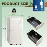 DEVAISE Slim Vertical File Cabinet with 3 Drawers