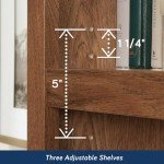 Oiled Oak 5-Shelf Split Bookcase by Sauder