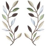 Colorful Metal Tree Leaf Wall Art - 2 Pieces