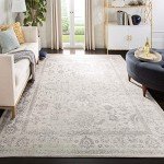 Ivory & Silver Distressed Area Rug 8' x 10