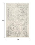 Ivory & Silver Distressed Area Rug 8' x 10