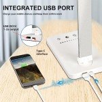 White Dimmable LED Desk Lamp with USB Port