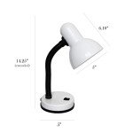 Basic Metal Desk Lamp with Flexible Neck, White