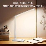 White Dimmable LED Desk Lamp with USB Port