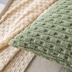 Boho Sage Green Corduroy Throw Pillow Covers - Set of 2