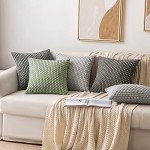 Boho Sage Green Corduroy Throw Pillow Covers - Set of 2