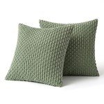 Boho Sage Green Corduroy Throw Pillow Covers - Set of 2
