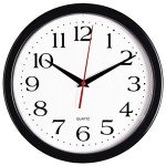 Black 10-Inch Silent Quartz Wall Clock