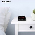 Sleek Black Alarm Clock with Red LED Display