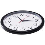 Black 10-Inch Silent Quartz Wall Clock