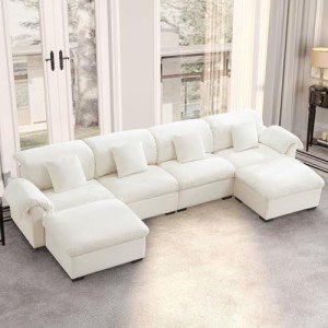 U-Shaped Cloud Couch Sectional Sofa with Storage