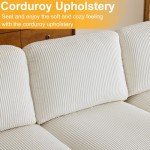 Beige U-Shape Sectional Sofa with Chaises