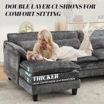 Comfy 110" U Shape Grey Sectional Sofa Set