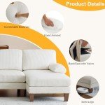 Beige U-Shape Sectional Sofa with Chaises