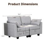 Light Gray Convertible Sectional Sofa with Storage