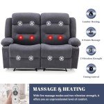 Oversized Recliner Loveseat with Heat and Massage